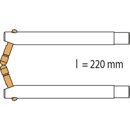 Elektrody 2 BRAS ALU 220mm PX3 - PORTASPOT 230