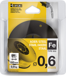 Drut spawalniczy SG2 – stalowy Ø 0.6 mm, 0.9 kg, szpula D100