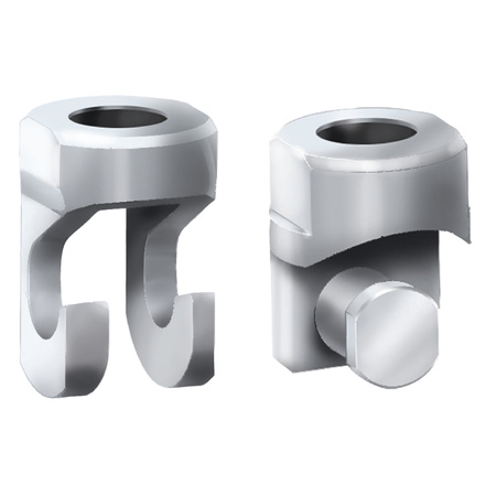 Haki Alu 1 i 2 + 5 szybkozłączy do bolców aluminiowych Ø4, 5 i 6 mm
