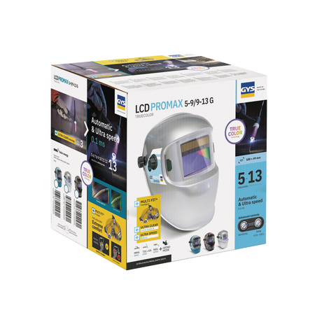 Przyłbica spawalnicza GYS LCD PROMAX 5-9/9-13 G SILVER TRUE COLOR