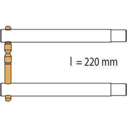 Elektrody 2 BRAS ALU 220mm PX2 - PORTASPOT 230