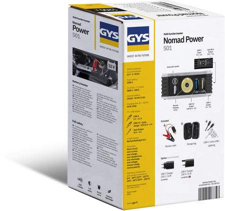 Urządzenie rozruchowe NOMAD POWER 501 – BOOSTER LITOWY 12 V